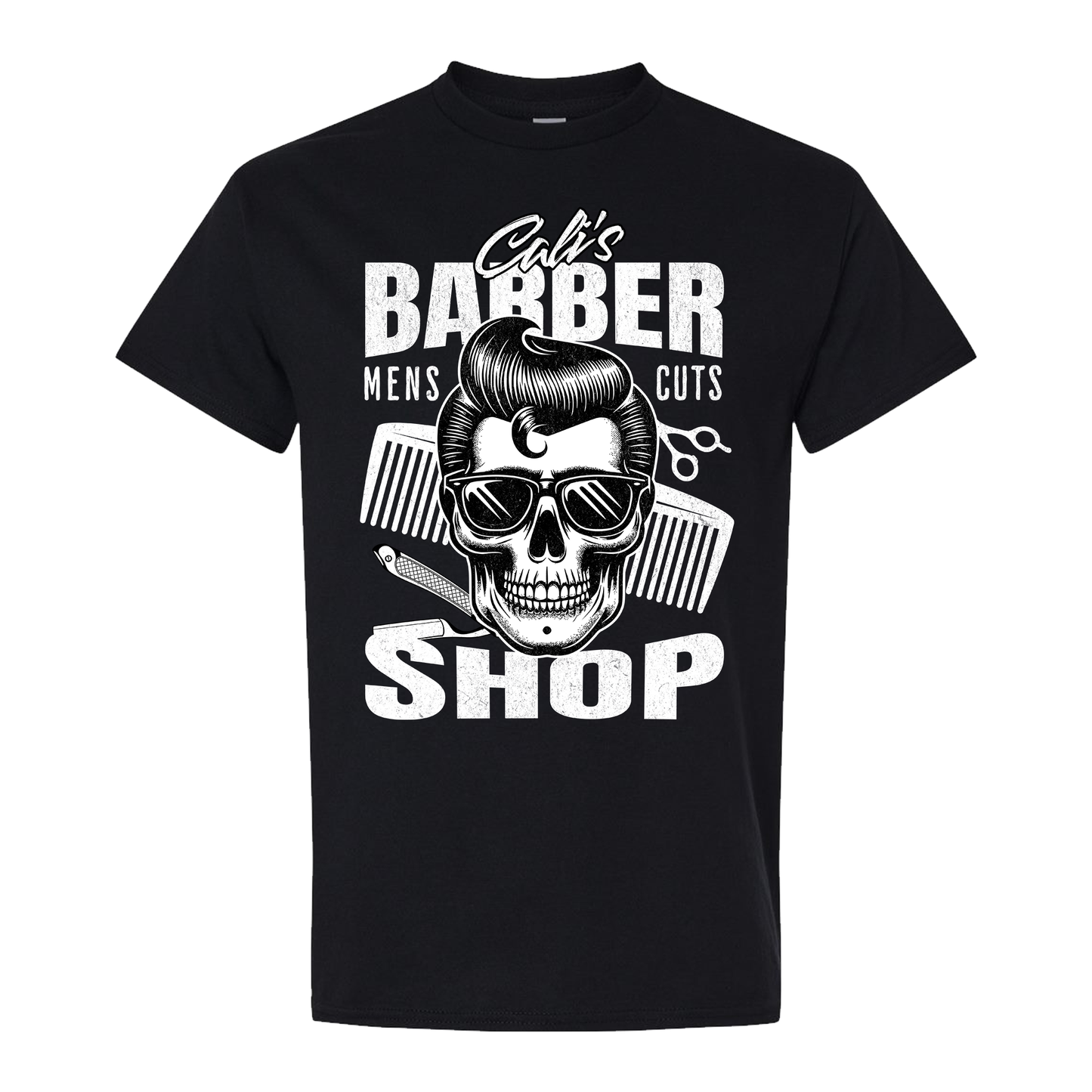 Cali's Barbershop Skull T-Shirt