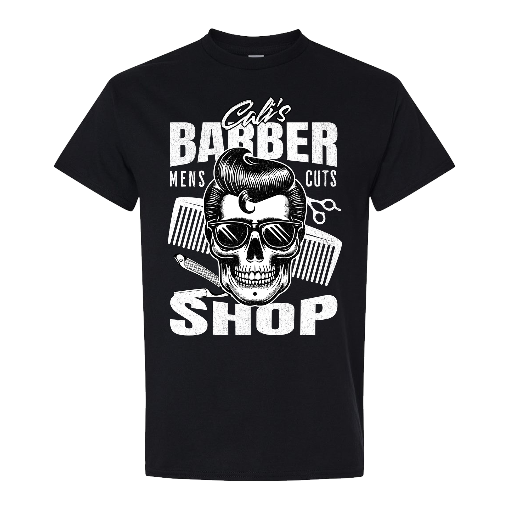 Cali's Barbershop Skull T-Shirt Cali's Barbershop Skull T-Shirt